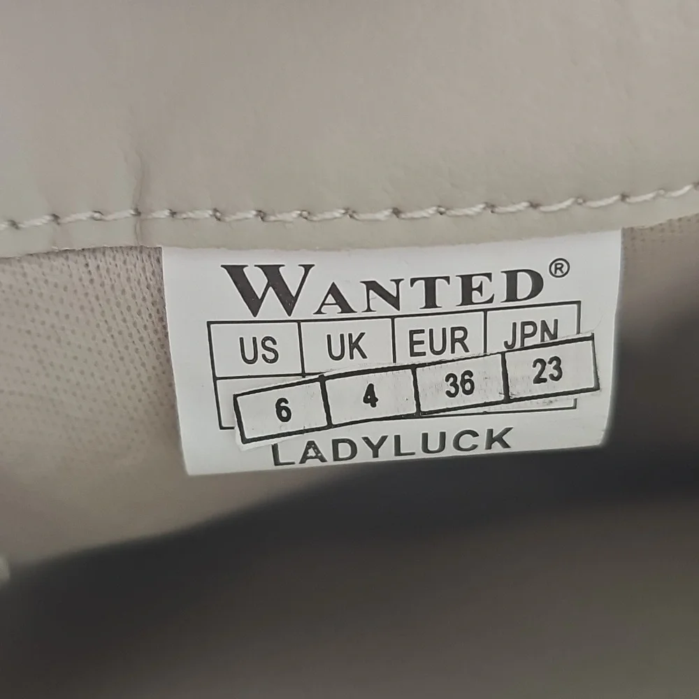 Wanted Lady Luck Over the Knee Boots in Cream Faux Leather Sz 6 New